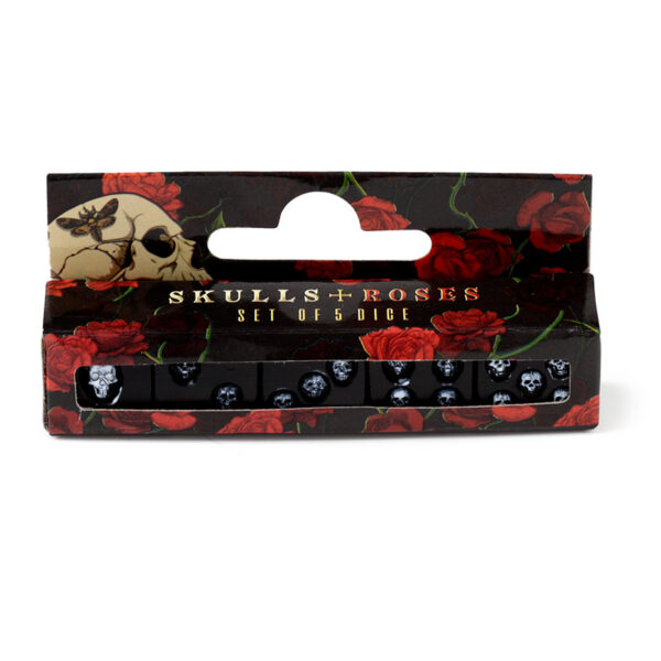 Set of 5 Black Skull Dice - Image 8