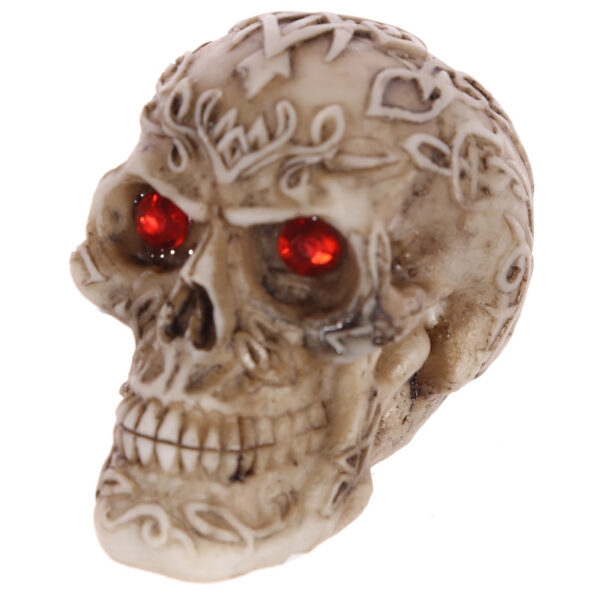 Mini Gothic Skull Decoration with Gem Eyes - Image 2