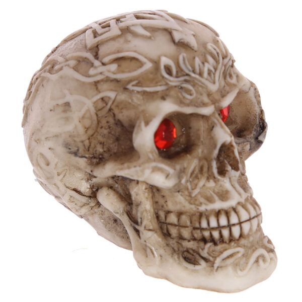 Mini Gothic Skull Decoration with Gem Eyes - Image 3