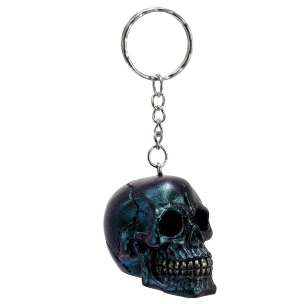 Novelty Keyring - Skulls and Roses Metallic Skull - Image 4