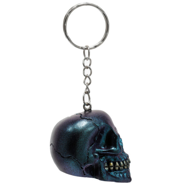 Novelty Keyring - Skulls and Roses Metallic Skull - Image 6