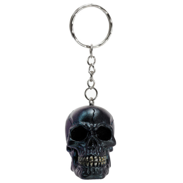 Novelty Keyring - Skulls and Roses Metallic Skull - Image 7