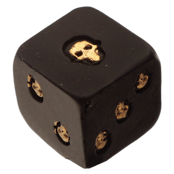 Gothic Black and Gold Set of 2 Skull Dice - Image 2