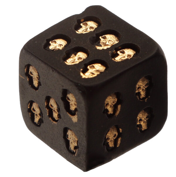 Gothic Black and Gold Set of 2 Skull Dice - Image 3