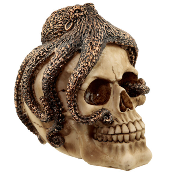 Fantasy Bronze Octopus Skull Ornament - Image 2