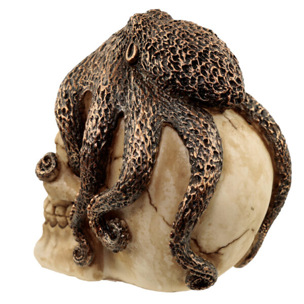 Fantasy Bronze Octopus Skull Ornament - Image 3