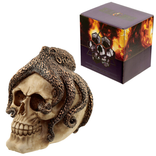 Fantasy Bronze Octopus Skull Ornament - Image 5