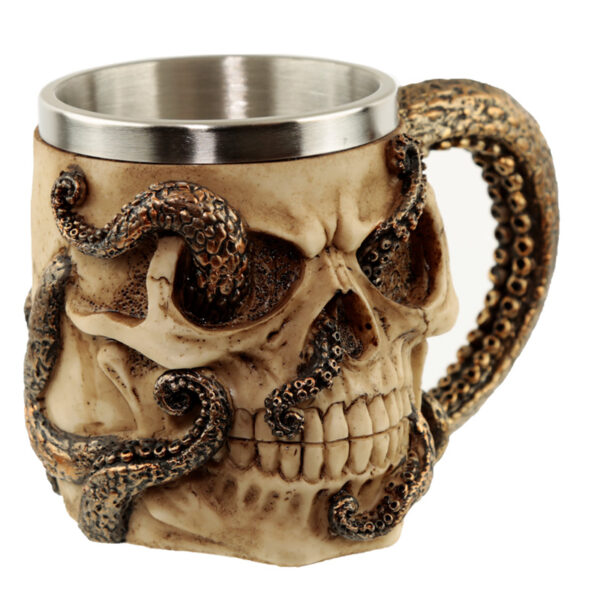 Decorative Tankard - Bronze Octopus Skull - Image 4