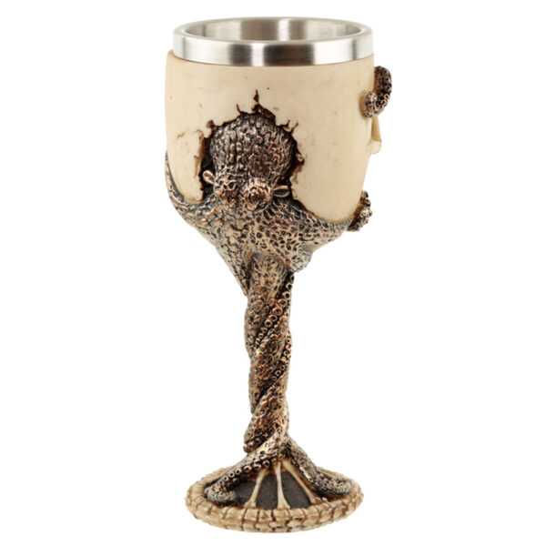Decorative Bronze Octopus Skull Goblet (Bulk Packaging) - Image 3
