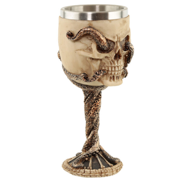 Decorative Bronze Octopus Skull Goblet (Bulk Packaging) - Image 4