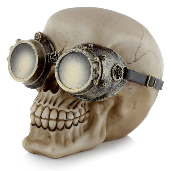 Fantasy Steampunk Skull Ornament - Goggles - Image 2
