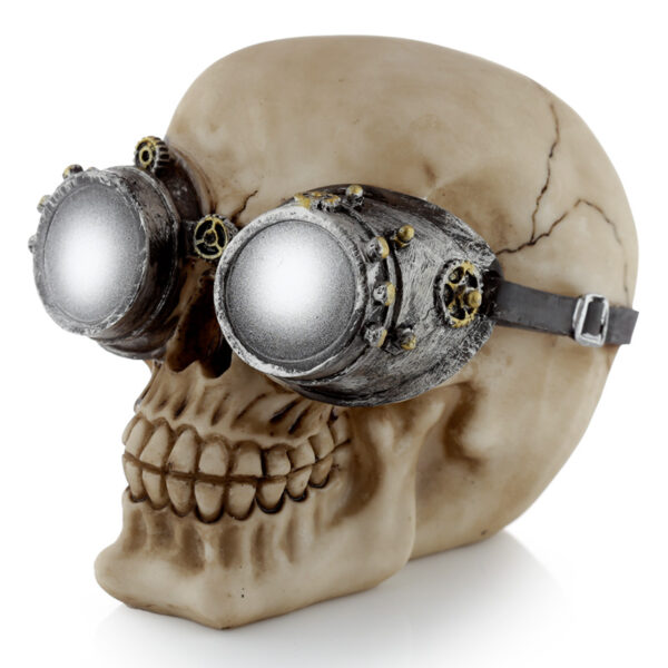 Fantasy Steampunk Skull Ornament - Goggles - Image 6