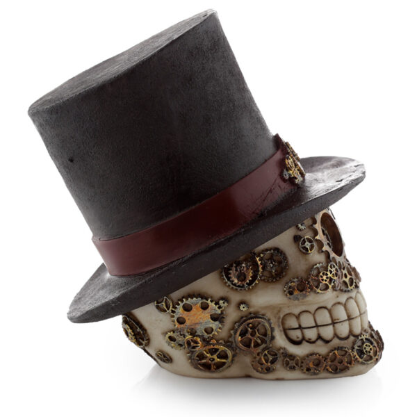 Fantasy Steampunk Skull Ornament - Top Hat - Image 3