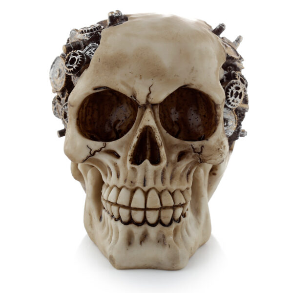 Fantasy Steampunk Skull Ornament - Cogs and Gears - Image 2