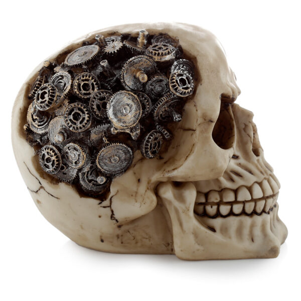 Fantasy Steampunk Skull Ornament - Cogs and Gears - Image 3