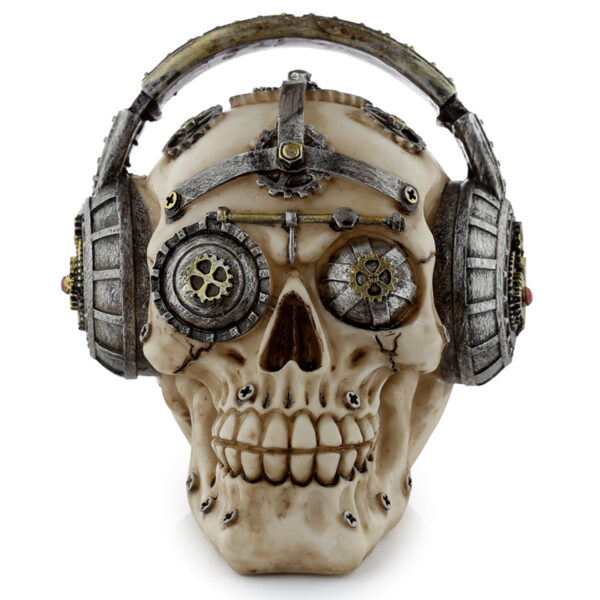 Fantasy Steampunk Skull Ornament - Headphones - Image 2