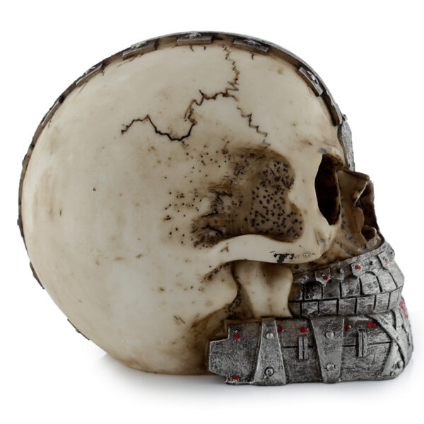 Fantasy Steampunk Skull Ornament - Half Robot Head - Image 3