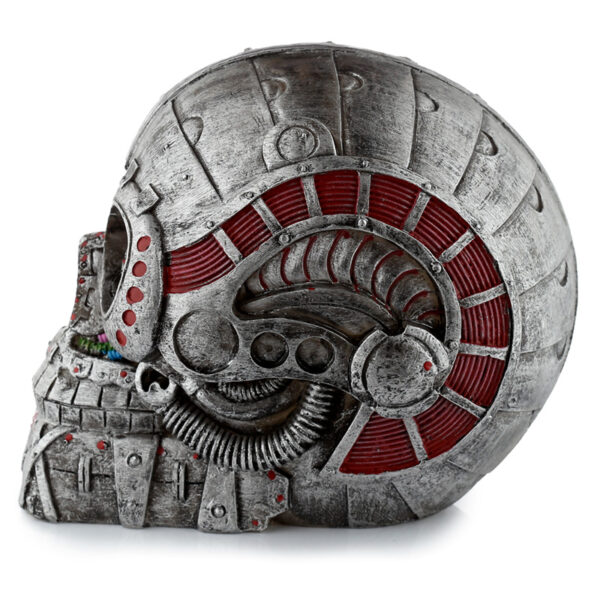 Fantasy Steampunk Skull Ornament - Half Robot Head - Image 5