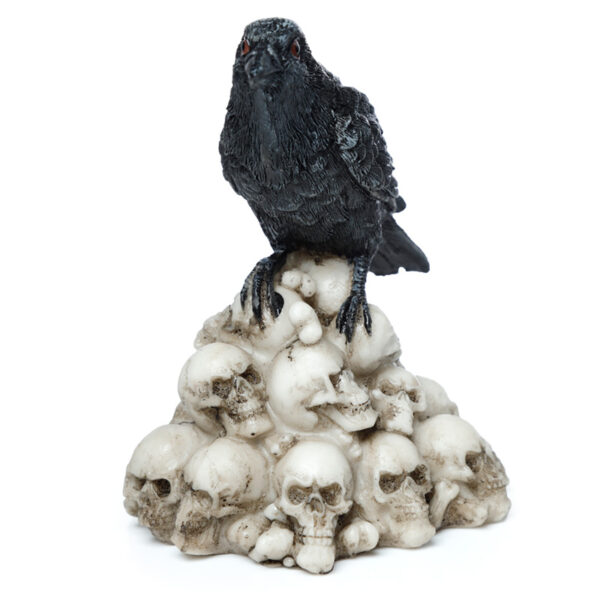 Crow Standing on Pile of Skulls Ornament - Image 2