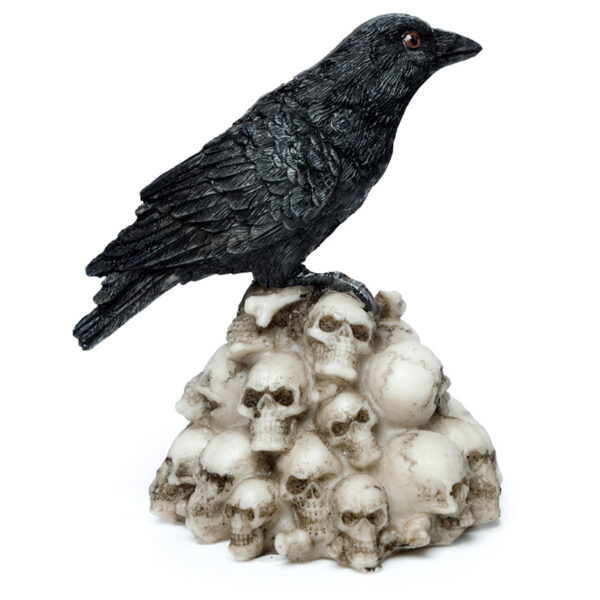 Crow Standing on Pile of Skulls Ornament - Image 3