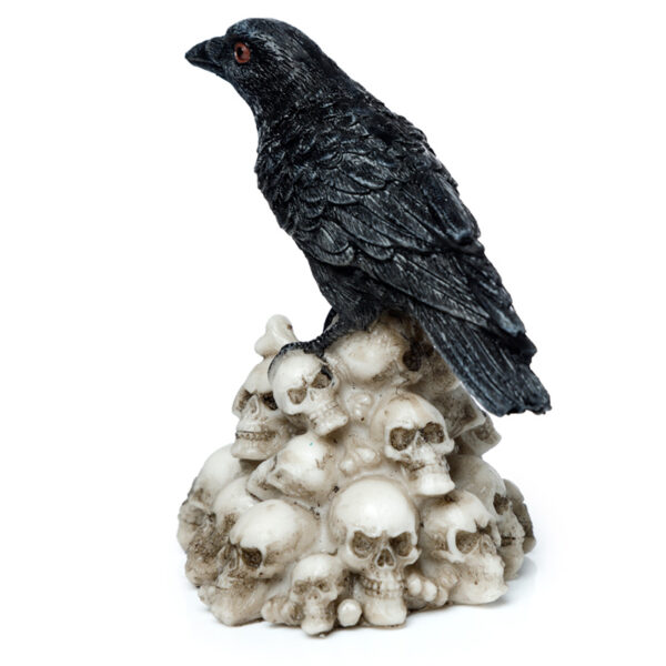 Crow Standing on Pile of Skulls Ornament - Image 4