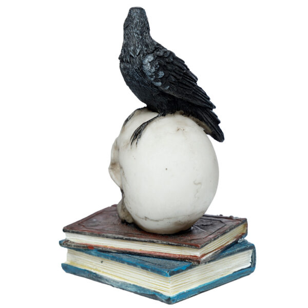 Crow Standing on Skull and Books Ornament - Image 2