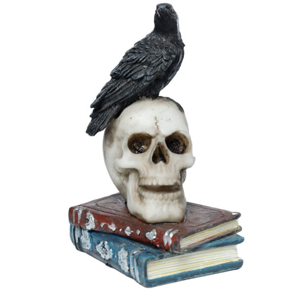 Crow Standing on Skull and Books Ornament - Image 4