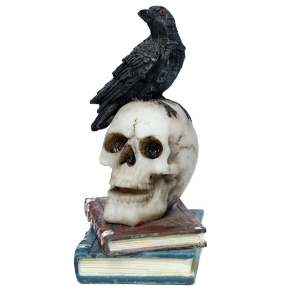 Crow Standing on Skull and Books Ornament - Image 5