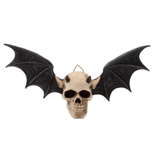 Gothic Wall Plaque - Devil Bat Skull - Image 2
