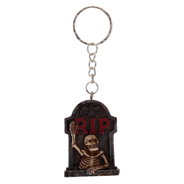 Novelty Keyring - Skeleton RIP Tombstone - Image 2