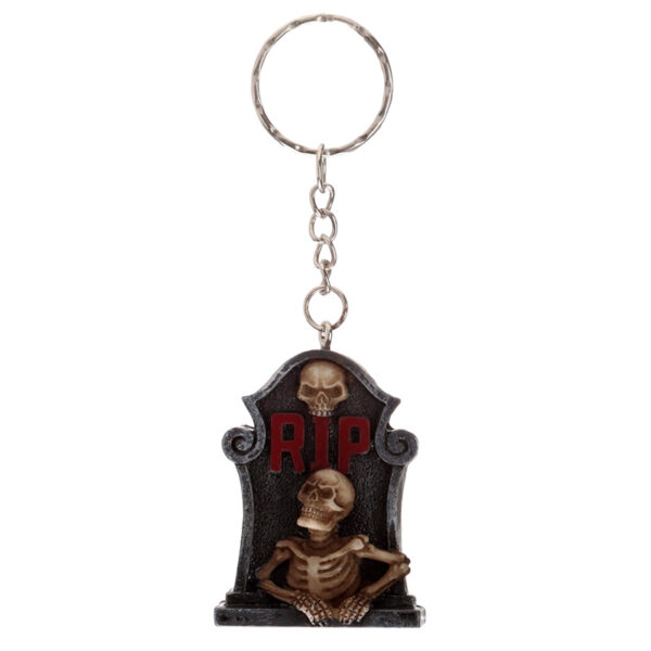 Novelty Keyring - Skeleton RIP Tombstone - Image 4