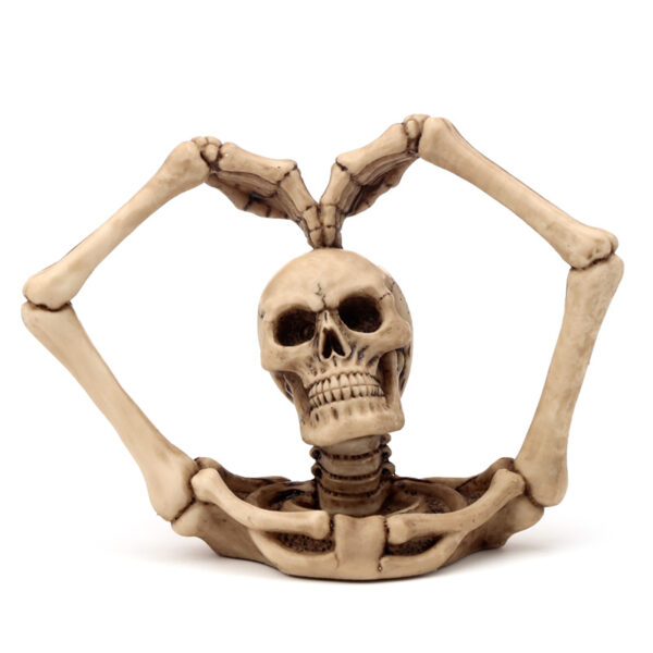 Gothic Skull Decoration - Skull and Skeleton Arms Heart - Image 2