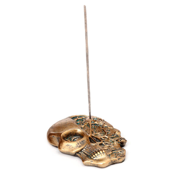 Ashcatcher Incense Burner - Skull Shaped with Roses - Image 2