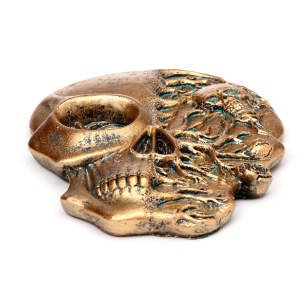 Ashcatcher Incense Burner - Skull Shaped with Roses - Image 3