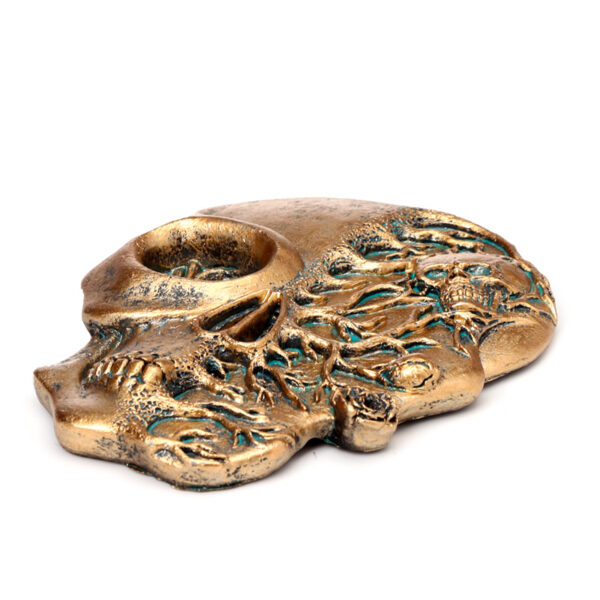 Ashcatcher Incense Burner - Skull Shaped with Roses - Image 4