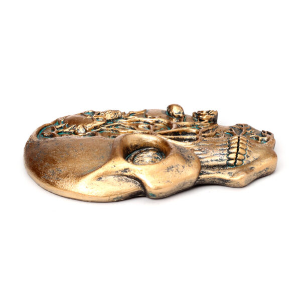 Ashcatcher Incense Burner - Skull Shaped with Roses - Image 8