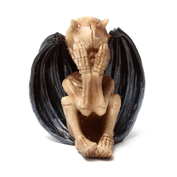 Decorative Set of 3 Ornaments - The Reaper See No Speak No Hear No Evil Winged Demons - Image 3