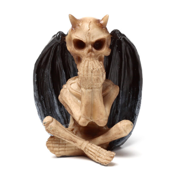 Decorative Set of 3 Ornaments - The Reaper See No Speak No Hear No Evil Winged Demons - Image 4