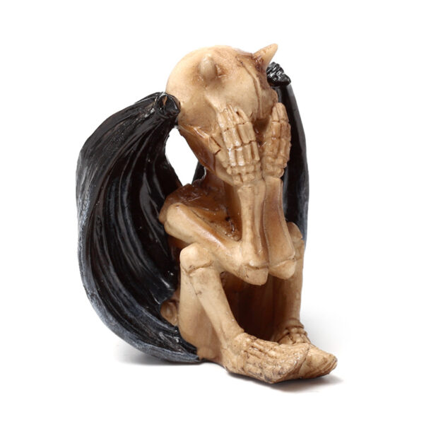 Decorative Set of 3 Ornaments - The Reaper See No Speak No Hear No Evil Winged Demons - Image 6