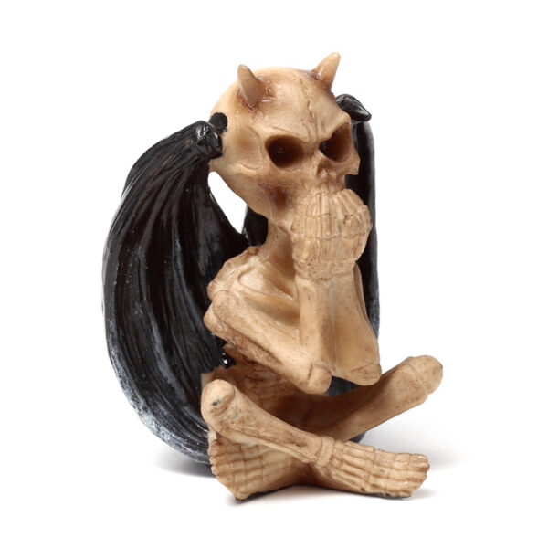 Decorative Set of 3 Ornaments - The Reaper See No Speak No Hear No Evil Winged Demons - Image 7
