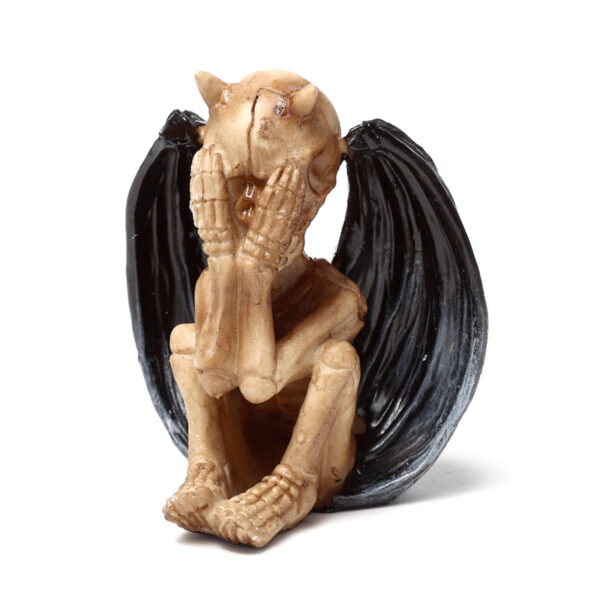 Decorative Set of 3 Ornaments - The Reaper See No Speak No Hear No Evil Winged Demons - Image 9