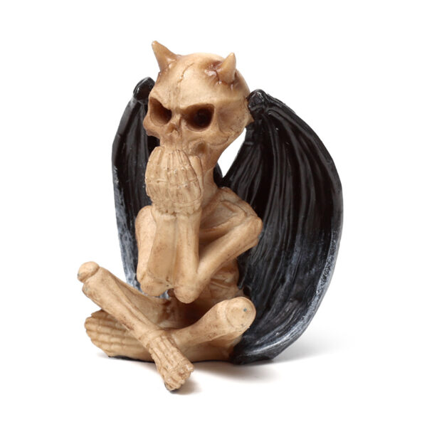 Decorative Set of 3 Ornaments - The Reaper See No Speak No Hear No Evil Winged Demons - Image 10