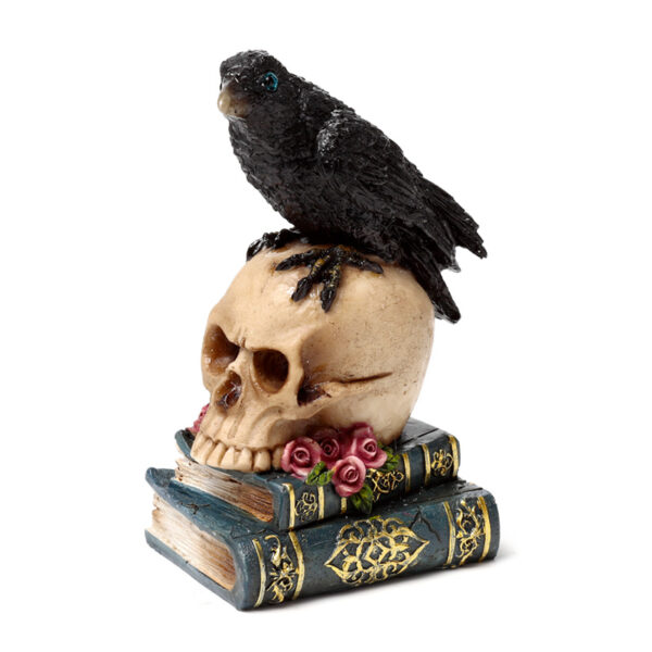 Decorative Ornament - Crow on Skull & Books - Image 2