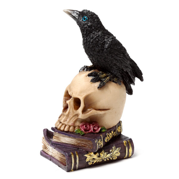 Decorative Ornament - Crow on Skull & Books - Image 3