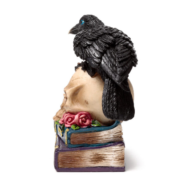 Decorative LED Ornament -  Crow on Skull & Books - Image 4