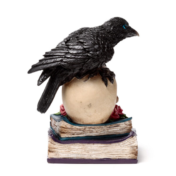 Decorative LED Ornament -  Crow on Skull & Books - Image 5