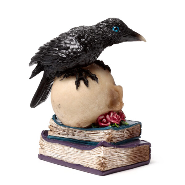 Decorative LED Ornament -  Crow on Skull & Books - Image 6