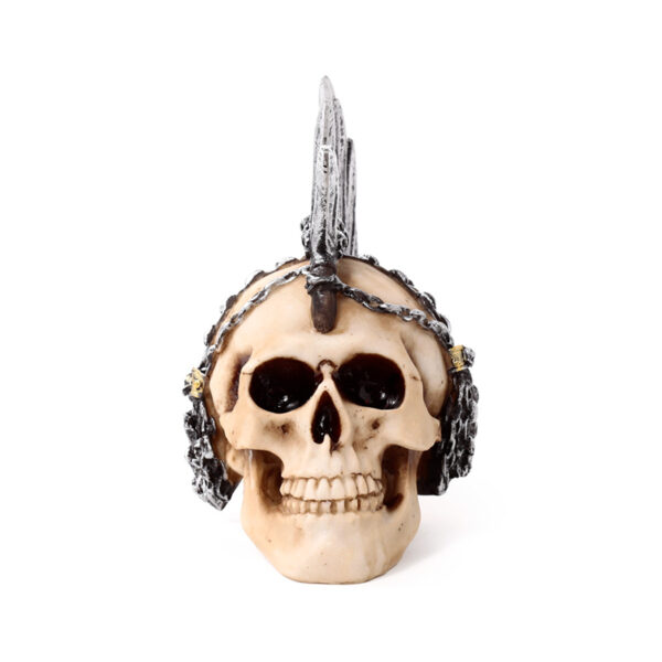 Decorative Ornament - Punk Skull with Chains & Blades Mohican - Image 2