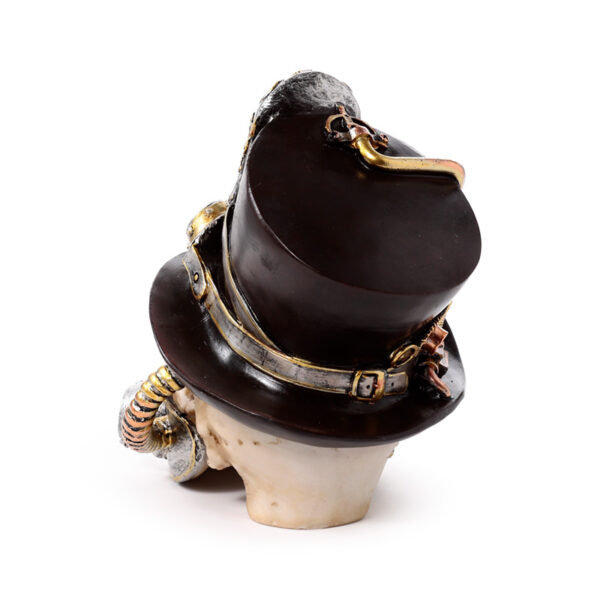 Decorative Ornament - Steampunk Style Skull with Gas Mask & Top Hat - Image 5