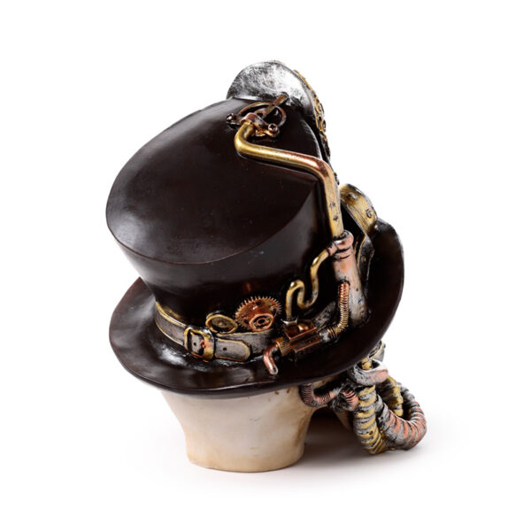 Decorative Ornament - Steampunk Style Skull with Gas Mask & Top Hat - Image 6